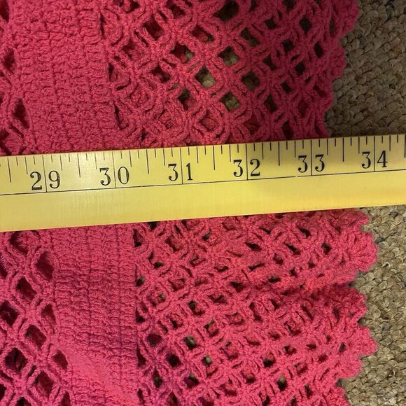 Vintage GUESS Tank Sundress Sz M Knit Crochet Pink Cottagecore Barbiecore Strap - Picture 3 of 11